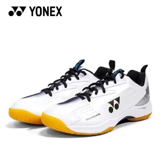 Yonex Power Cushion Badminton Tennis Shoes White Yellow Blue Mens 9.5 Womens 11